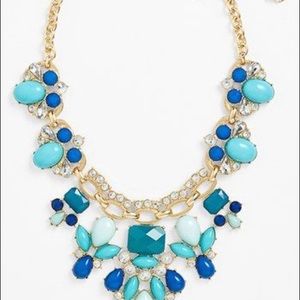 Nordstrom Lee by Lee Angel Turq and Gold Cabochon Statement Necklace NWT 115